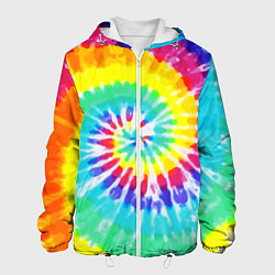 Куртка с капюшоном мужская TIE-DYE СТЕНА, цвет: 3D-белый