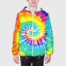 Куртка с капюшоном мужская TIE-DYE СТЕНА, цвет: 3D-белый — фото 2