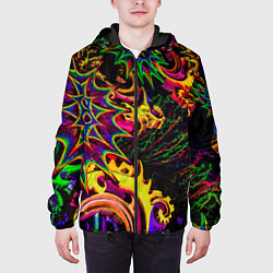 Куртка с капюшоном мужская МИМЕЗИС НЕОНОВЫЙ, цвет: 3D-черный — фото 2