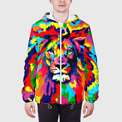 Куртка с капюшоном мужская Лев Artistic Art, цвет: 3D-белый — фото 2