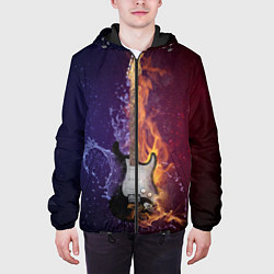 Куртка с капюшоном мужская Гитара огня, цвет: 3D-черный — фото 2