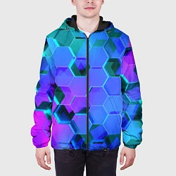 Куртка с капюшоном мужская Geometry, цвет: 3D-черный — фото 2