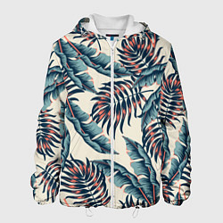 Куртка с капюшоном мужская Тихие тропики, цвет: 3D-белый