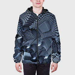 Куртка с капюшоном мужская Геометрия, цвет: 3D-черный — фото 2
