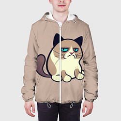 Куртка с капюшоном мужская Великий Grumpy Cat, цвет: 3D-белый — фото 2