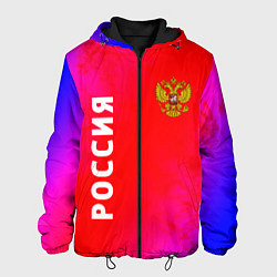 Куртка с капюшоном мужская РОССИЯ RUSSIA, цвет: 3D-черный
