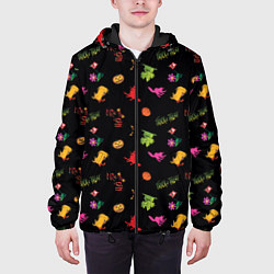 Куртка с капюшоном мужская Looney tunes Паттерн, цвет: 3D-черный — фото 2