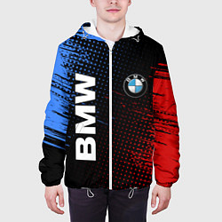 Куртка с капюшоном мужская BMW ТЕКСТУРА, цвет: 3D-белый — фото 2