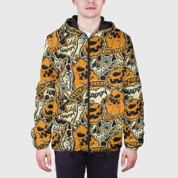 Куртка с капюшоном мужская Хэллоуин, цвет: 3D-черный — фото 2