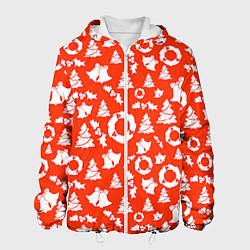 Куртка с капюшоном мужская Рождественские детали, цвет: 3D-белый
