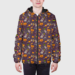 Куртка с капюшоном мужская Halloween, цвет: 3D-черный — фото 2