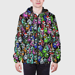 Куртка с капюшоном мужская Among Us С Новым Годом!, цвет: 3D-черный — фото 2