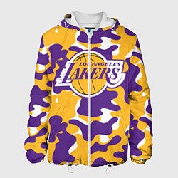 Куртка с капюшоном мужская LA LAKERS ЛЕЙКЕРС, цвет: 3D-белый