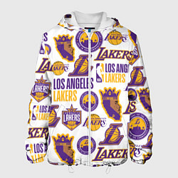 Куртка с капюшоном мужская LAKERS LOGO, цвет: 3D-белый