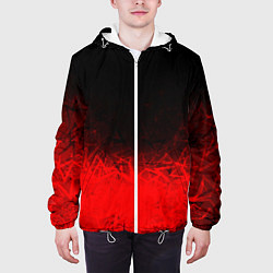 Куртка с капюшоном мужская КРАСНО-ЧЕРНЫЙ ГРАДИЕНТ, цвет: 3D-белый — фото 2
