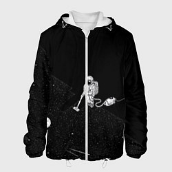 Куртка с капюшоном мужская Космический клининг, цвет: 3D-белый