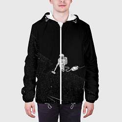 Куртка с капюшоном мужская Космический клининг, цвет: 3D-белый — фото 2