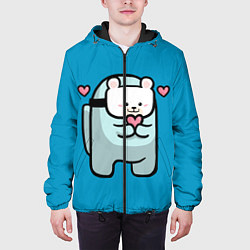 Куртка с капюшоном мужская Nyan Cat Among Us, цвет: 3D-черный — фото 2
