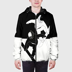 Куртка с капюшоном мужская Сноубордисты, цвет: 3D-черный — фото 2