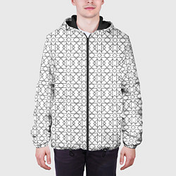 Куртка с капюшоном мужская Геометрический узор, цвет: 3D-черный — фото 2