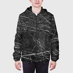 Куртка с капюшоном мужская Царапины, цвет: 3D-черный — фото 2