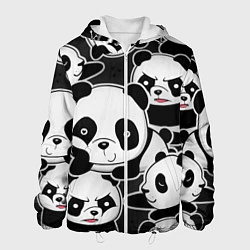 Куртка с капюшоном мужская Смешные панды, цвет: 3D-белый
