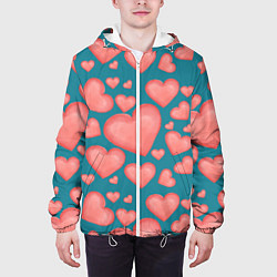 Куртка с капюшоном мужская Любовь, цвет: 3D-белый — фото 2
