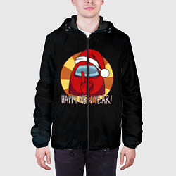 Куртка с капюшоном мужская Among Us - Новый год, цвет: 3D-черный — фото 2