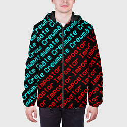 Куртка с капюшоном мужская AMONG US - CrewmateImpostor, цвет: 3D-черный — фото 2