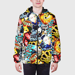 Куртка с капюшоном мужская CS GO STICKERBOMBING, цвет: 3D-черный — фото 2