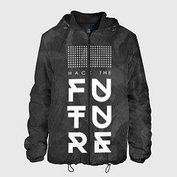 Куртка с капюшоном мужская Надпись Hack the future, цвет: 3D-черный