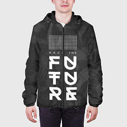 Куртка с капюшоном мужская Надпись Hack the future, цвет: 3D-черный — фото 2