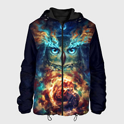 Куртка с капюшоном мужская Сова Космос, цвет: 3D-черный