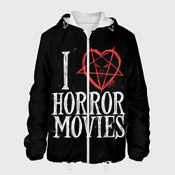 Куртка с капюшоном мужская I Love Horror Movies, цвет: 3D-белый