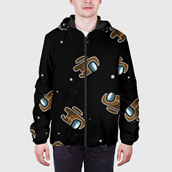 Куртка с капюшоном мужская Пряник among us, цвет: 3D-черный — фото 2