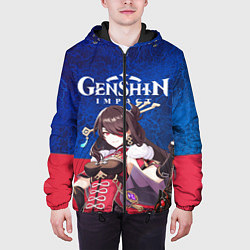 Куртка с капюшоном мужская Genshin Impact, цвет: 3D-черный — фото 2