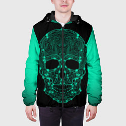 Куртка с капюшоном мужская Cyber Skull, цвет: 3D-черный — фото 2