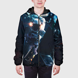Куртка с капюшоном мужская Космонавт, цвет: 3D-черный — фото 2