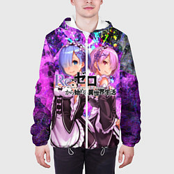 Куртка с капюшоном мужская Re:Zero Жизнь с нуля, цвет: 3D-белый — фото 2