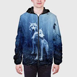 Куртка с капюшоном мужская Волки, цвет: 3D-черный — фото 2
