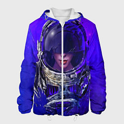 Куртка с капюшоном мужская Девушка в Космосе, цвет: 3D-белый