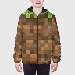 Куртка с капюшоном мужская Minecraft камуфляж, цвет: 3D-черный — фото 2