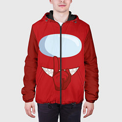 Куртка с капюшоном мужская AMONG US RED IMPOSTOR, цвет: 3D-черный — фото 2