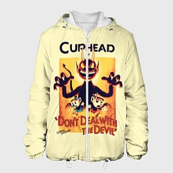 Куртка с капюшоном мужская Cuphead, цвет: 3D-белый