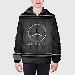 Куртка с капюшоном мужская MERCEDES BENZ МЕРСЕДЕС БЕНЗ, цвет: 3D-черный — фото 2