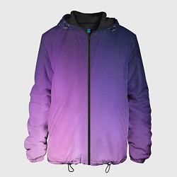 Куртка с капюшоном мужская Северное сияние фиолетовый, цвет: 3D-черный