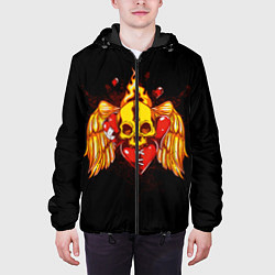 Куртка с капюшоном мужская Skull Heart, цвет: 3D-черный — фото 2