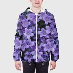 Куртка с капюшоном мужская Фиолетовый цвет весны, цвет: 3D-белый — фото 2