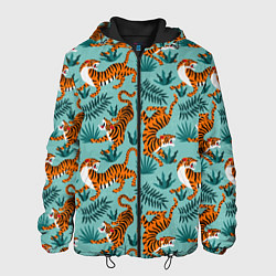 Куртка с капюшоном мужская Рычащие Тигры Паттерн, цвет: 3D-черный