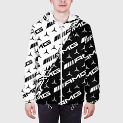 Куртка с капюшоном мужская MERCEDES BENZ AMG, цвет: 3D-белый — фото 2